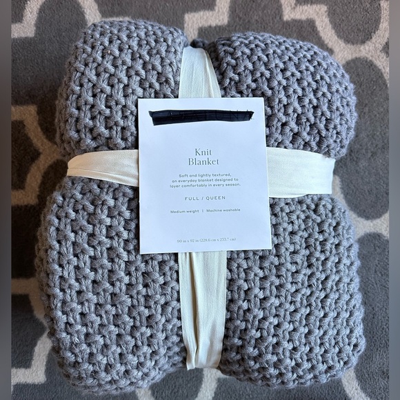 Casaluna Chunky Knit Blanket - Dark Gray NWT Full/Queen - Picture 7 of 8